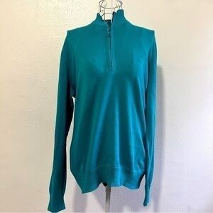 Foxcroft deep turquoise sweater, 100% supima cotton. Sz L. Preowned. EUC.